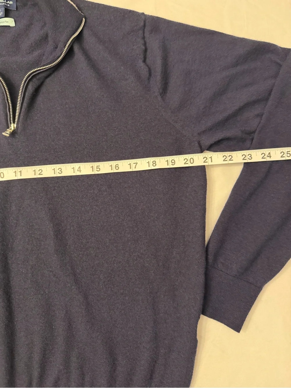 Peter Millar Navy Quarter-Zip Sweater